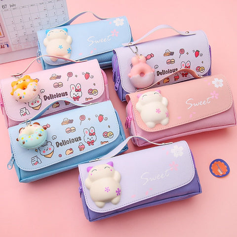 Estuche para lápices con animales suaves kawaii