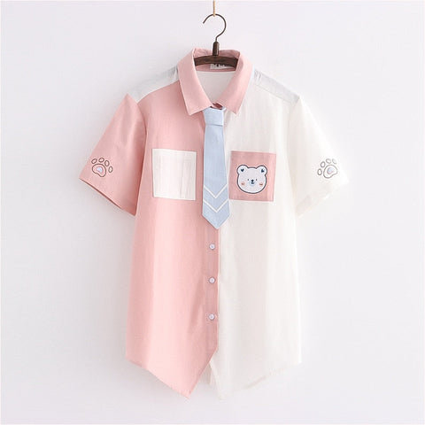 Blusa con diseño de oso kawaii de Harajuku