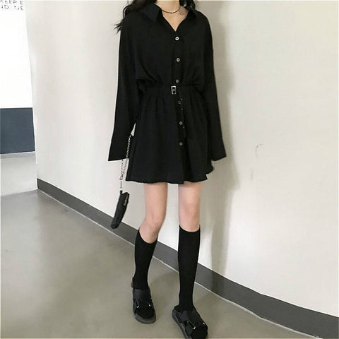 Elegant Black Long Sleeve Dress