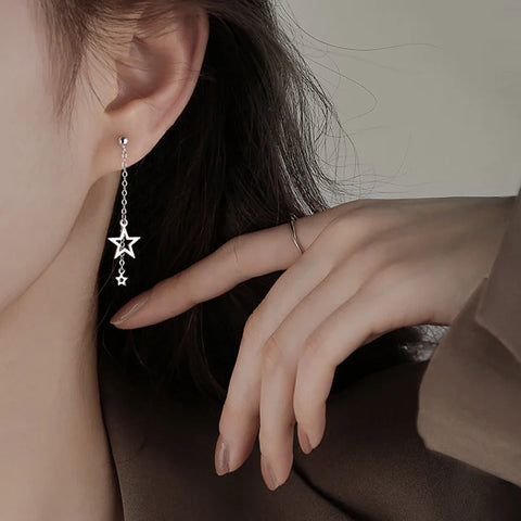 Pendientes de estrella de plata coreana