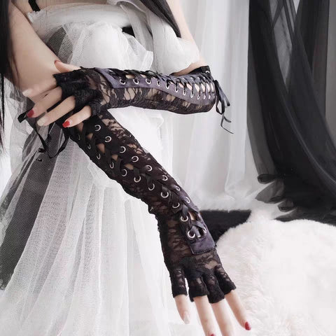 Gothic Halbfinger Armstulpen