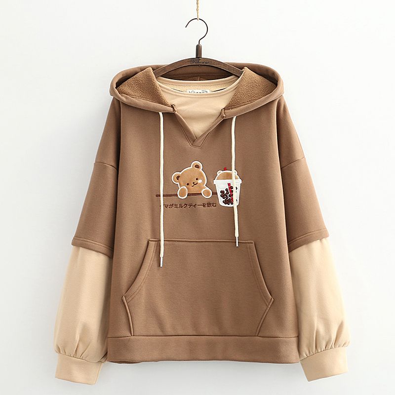 Sudadera con capucha y diseño de oso de Harajuku