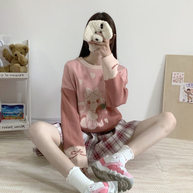 Japanischer Kawaii Erdbeerpullover