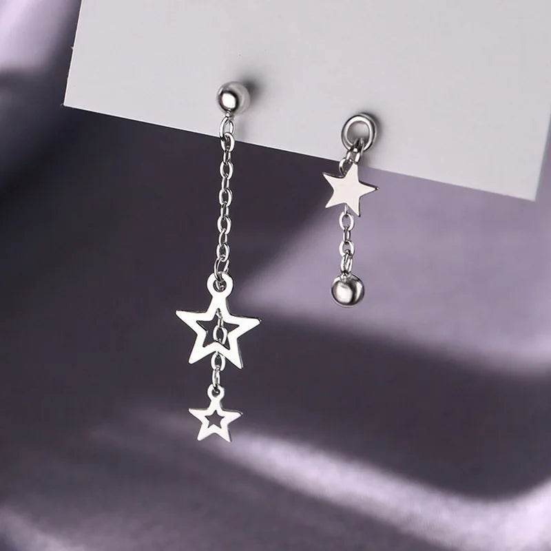 Pendientes de estrella de plata coreana