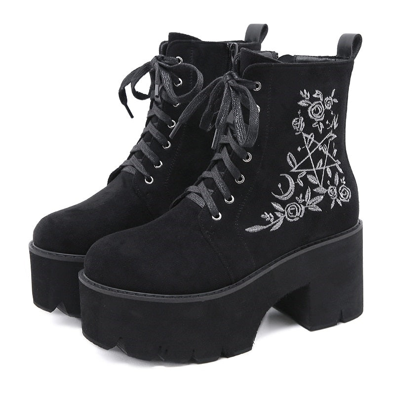 Gothic Fashion Platform Boots