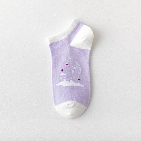 Ulzzang Mädchen Sterne Planeten Socken