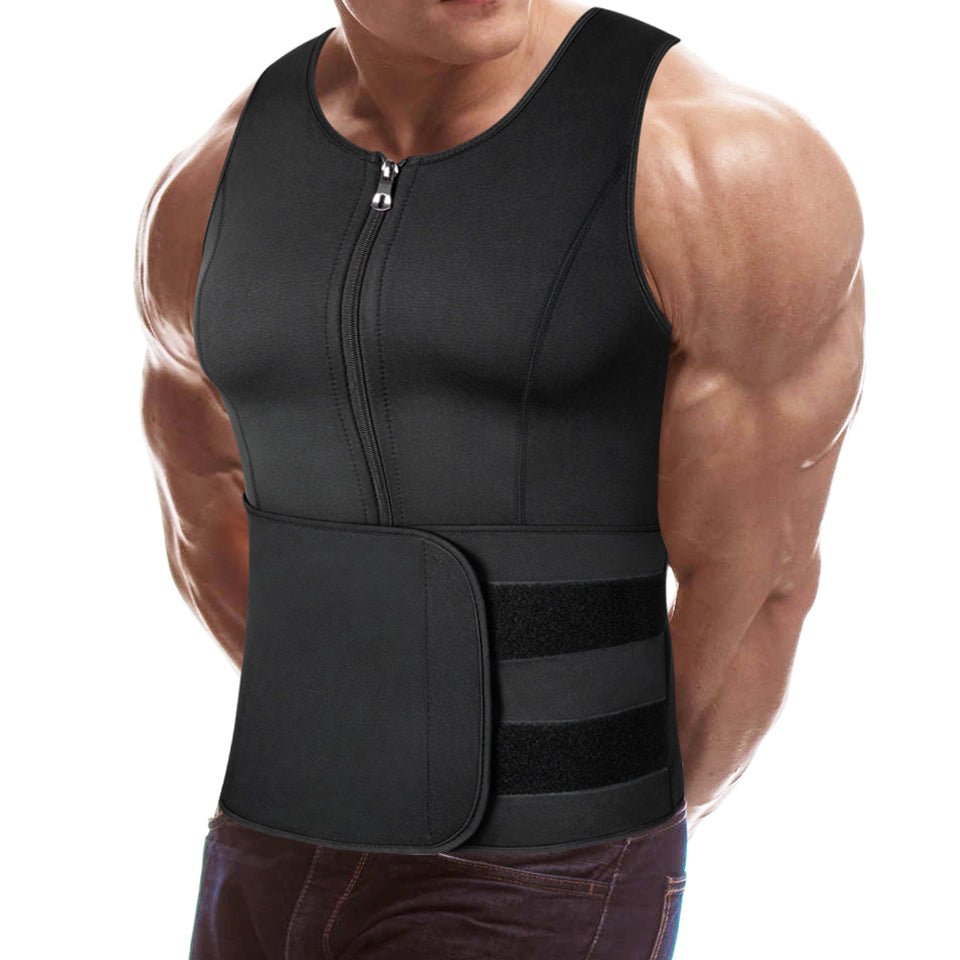 Men Neoprene Belted Zipper Body Shaper