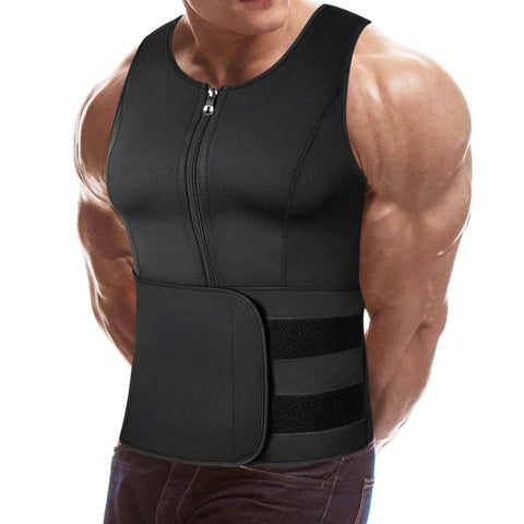 Men Neoprene Belted Zipper Body Shaper