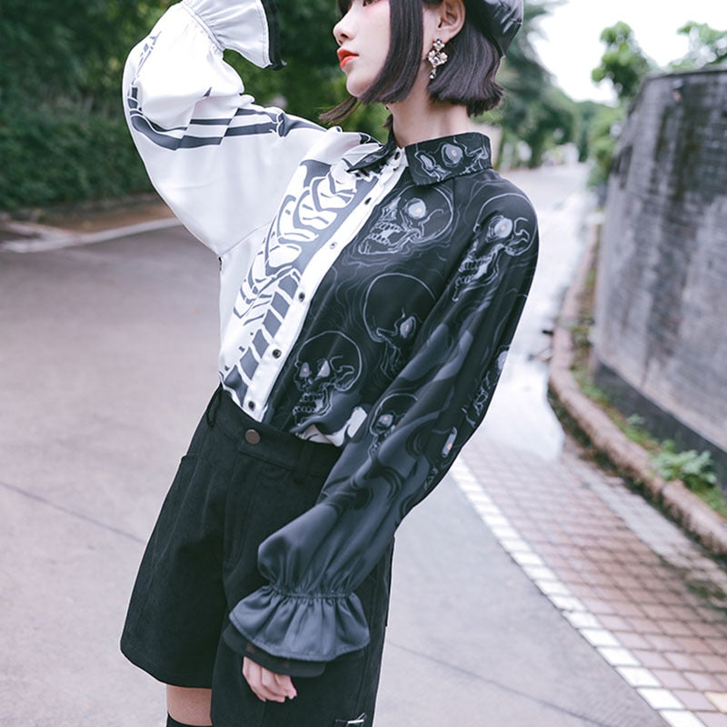 Blusa Harajuku de moda Darkwear