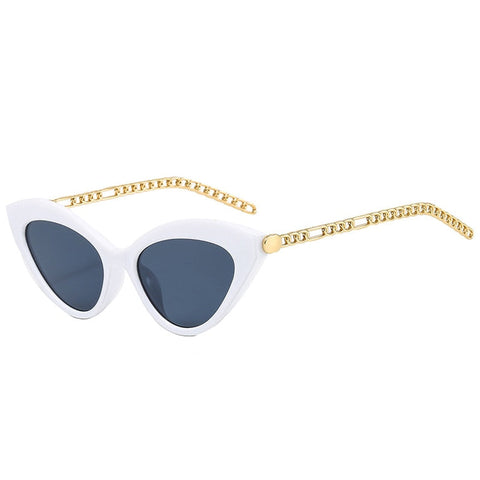 Retro Cat Eye Metal Chain Frame Sunglasses