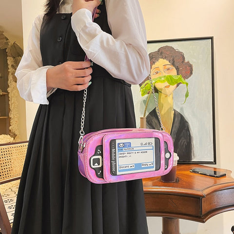 Bolso bandolera con forma de teléfono móvil