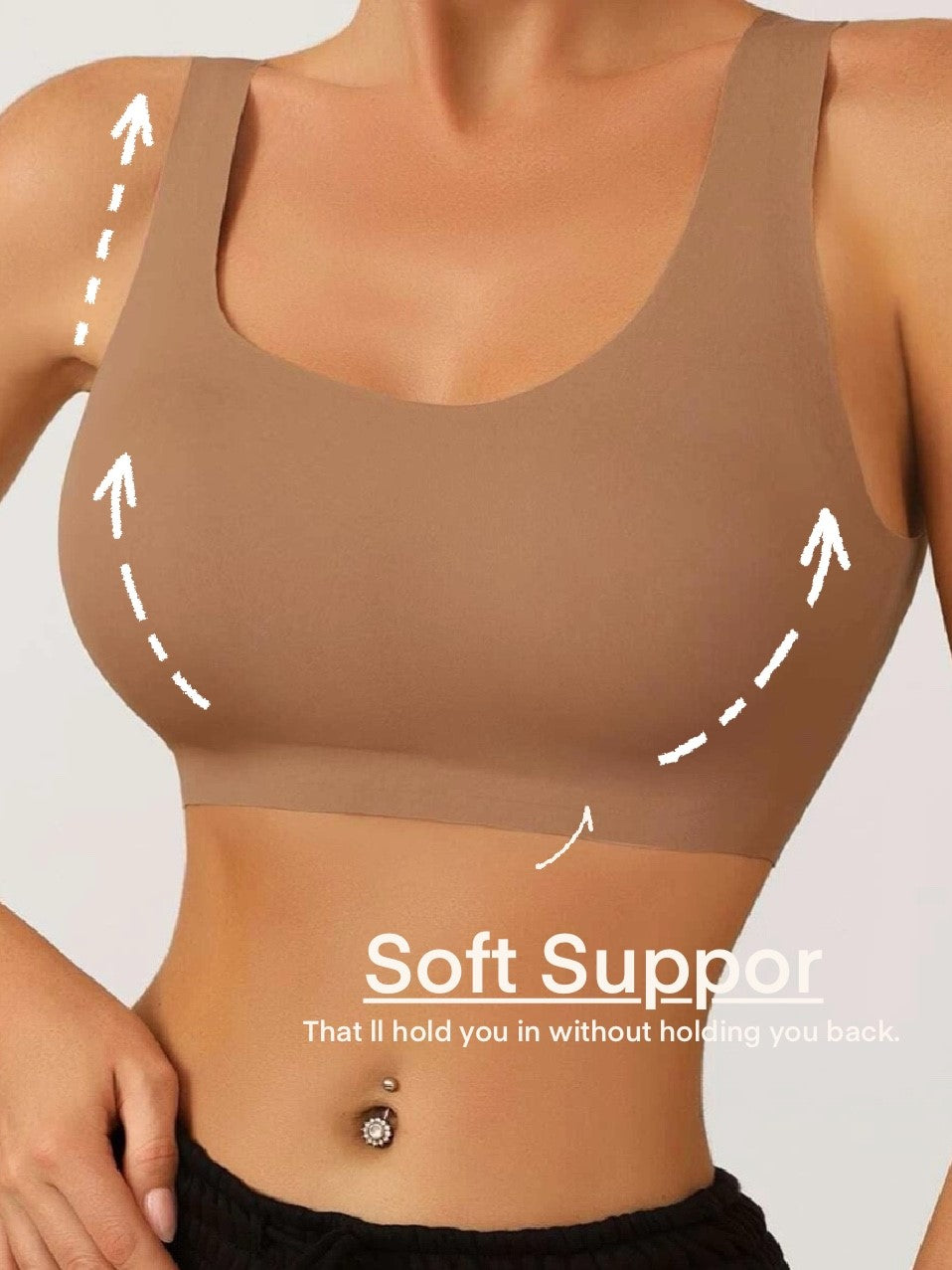 Solid Hollow Invisible Seamless & Comfortable Wirefree Bra Peru