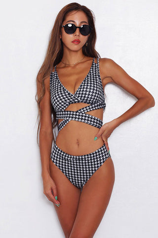 Houndstooth Bikini Separate Swimsuit