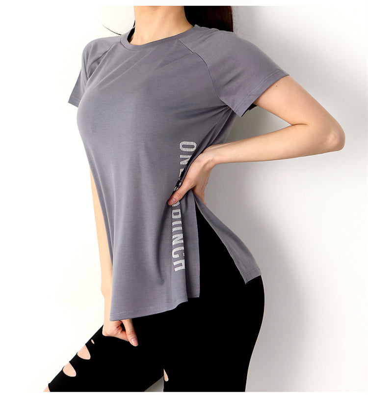 Locker sitzendes Sport- und Yoga-T-Shirt mit Rundhalsausschnitt für Damen