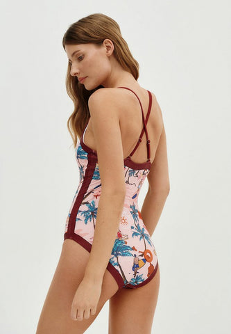 Women's 1 Piece Swimsuit + Vintage Printed Swimsuit