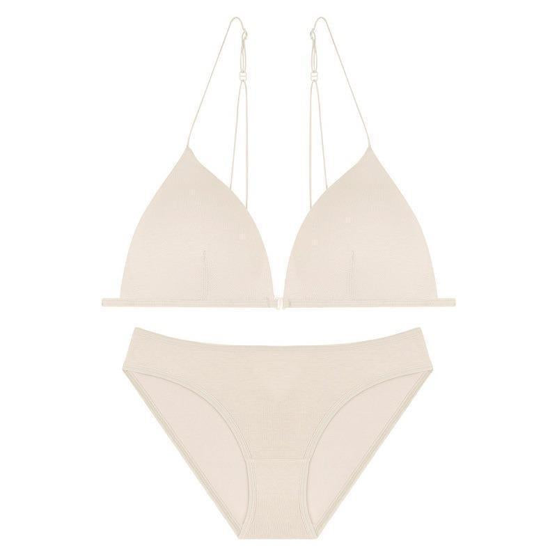 Wireless Set Front Buckle Triangular Cup Bra