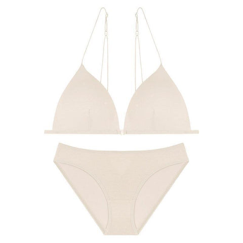 Wireless Set Front Buckle Triangular Cup Bra