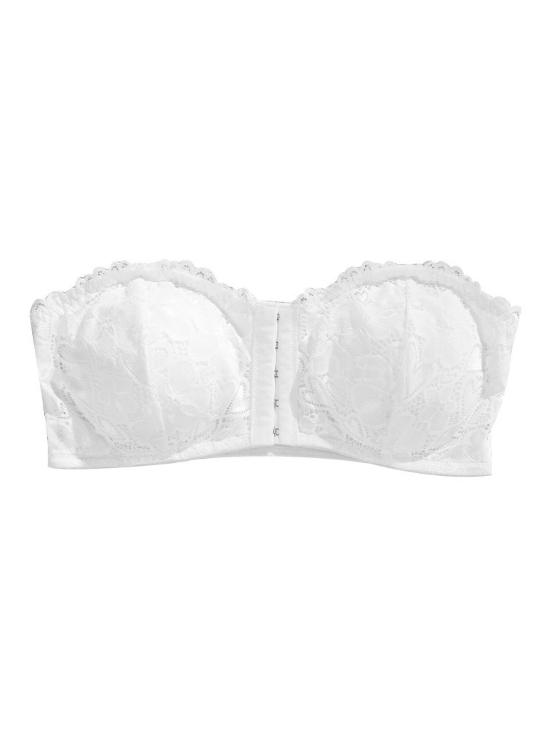 Lace Front Closure Strapless Gathered Non-slip Comfortable Breathable Beautiful Back Bra