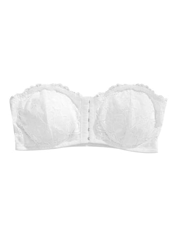 Lace Front Closure Strapless Gathered Non-slip Comfortable Breathable Beautiful Back Bra