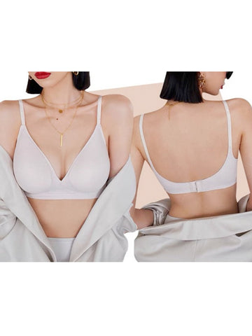 Deep V Push-up Sexy Wireless Bra White