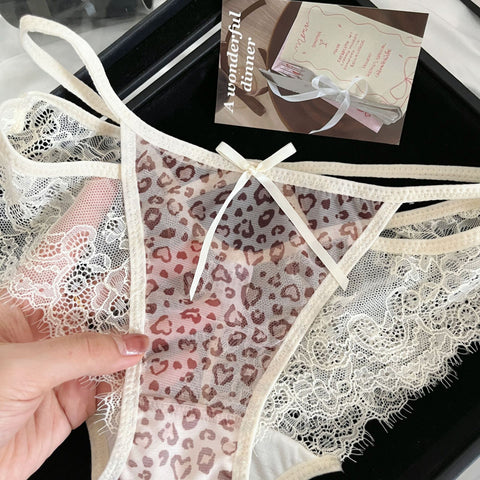 Sexy Spitzenspleiß-Nahtlose Leopardenhöschen