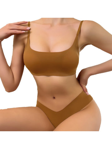 One-piece Seamless Push Up Breathable & Comfortable Beautiful Back Bra Set