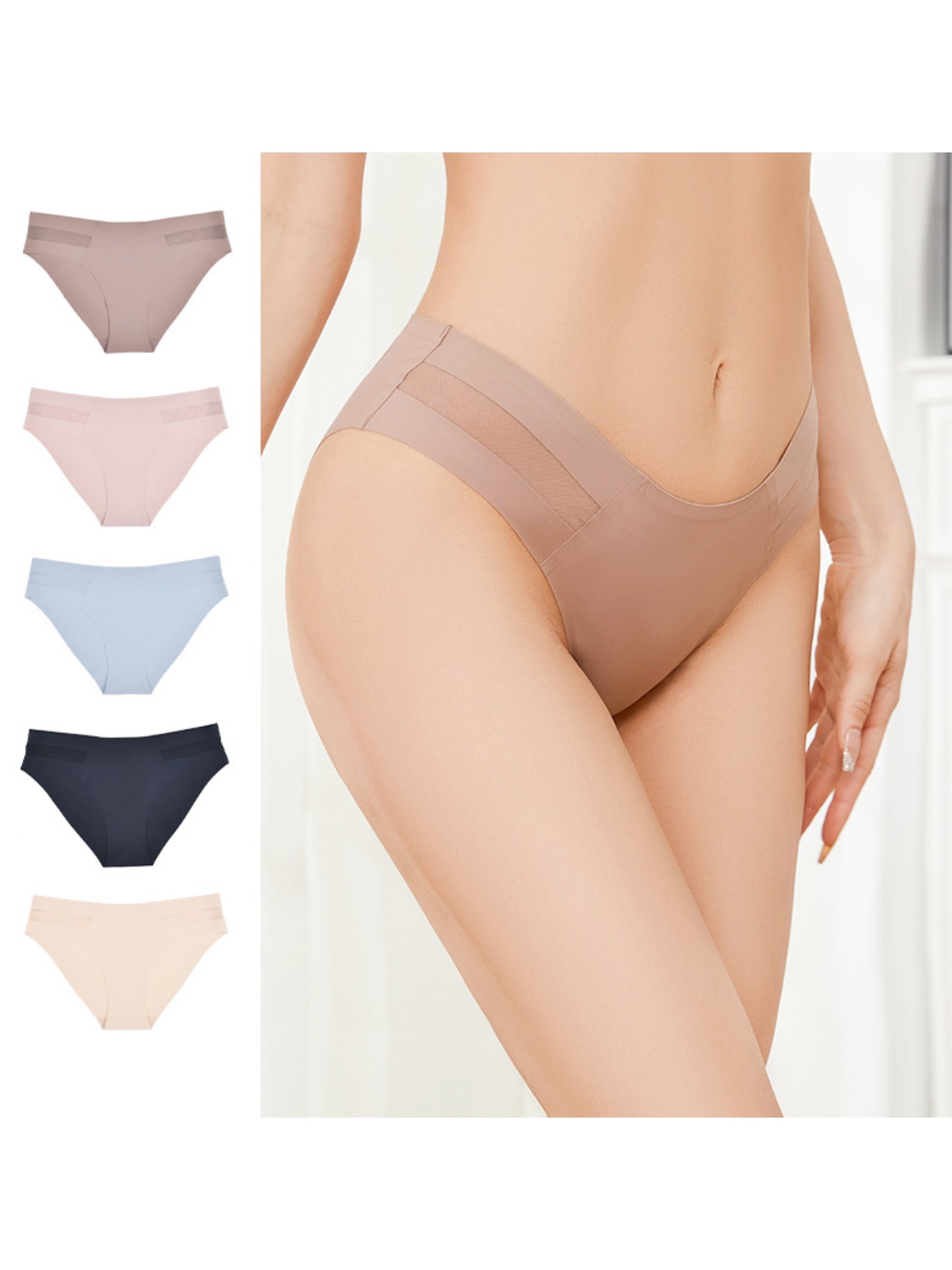 Nahtloser, atmungsaktiver, weicher Bikini-Stretch-Slip mit Dreiecksform