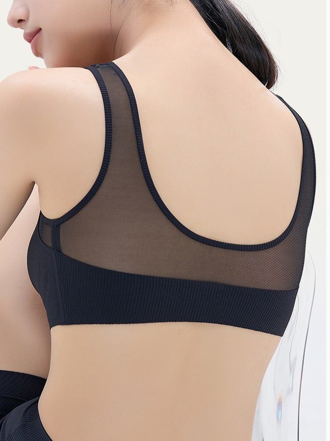 French Romantic Vest Mesh Splicing All-match Breathable Seamless Bra