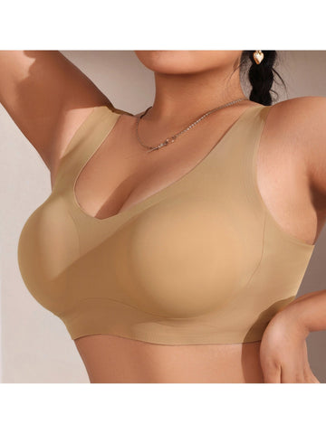 Solid Color Breathable Push-up Breast-control & Anti-sagging Seamless Bra