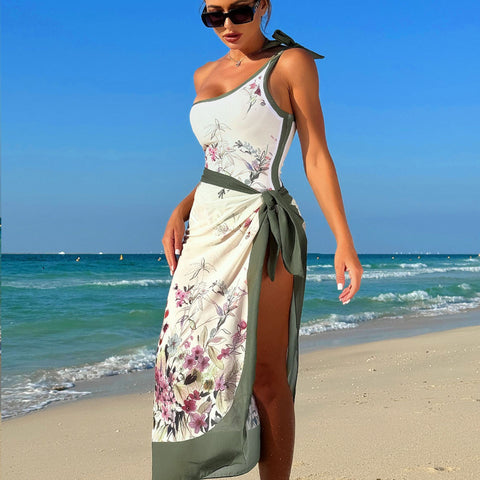 2-Piece Swimsuit And Cover-Up Dress Set