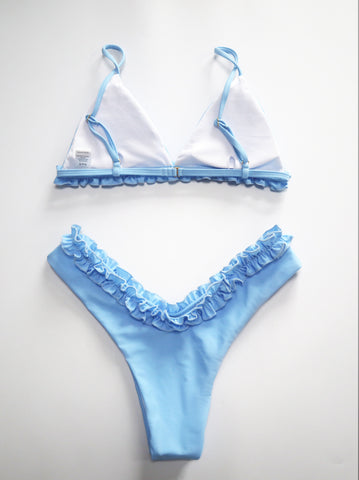 Conjunto de bikini con dobladillo con volantes