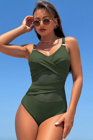 Einteiliger Camisole-Bikini mit V-Ausschnitt