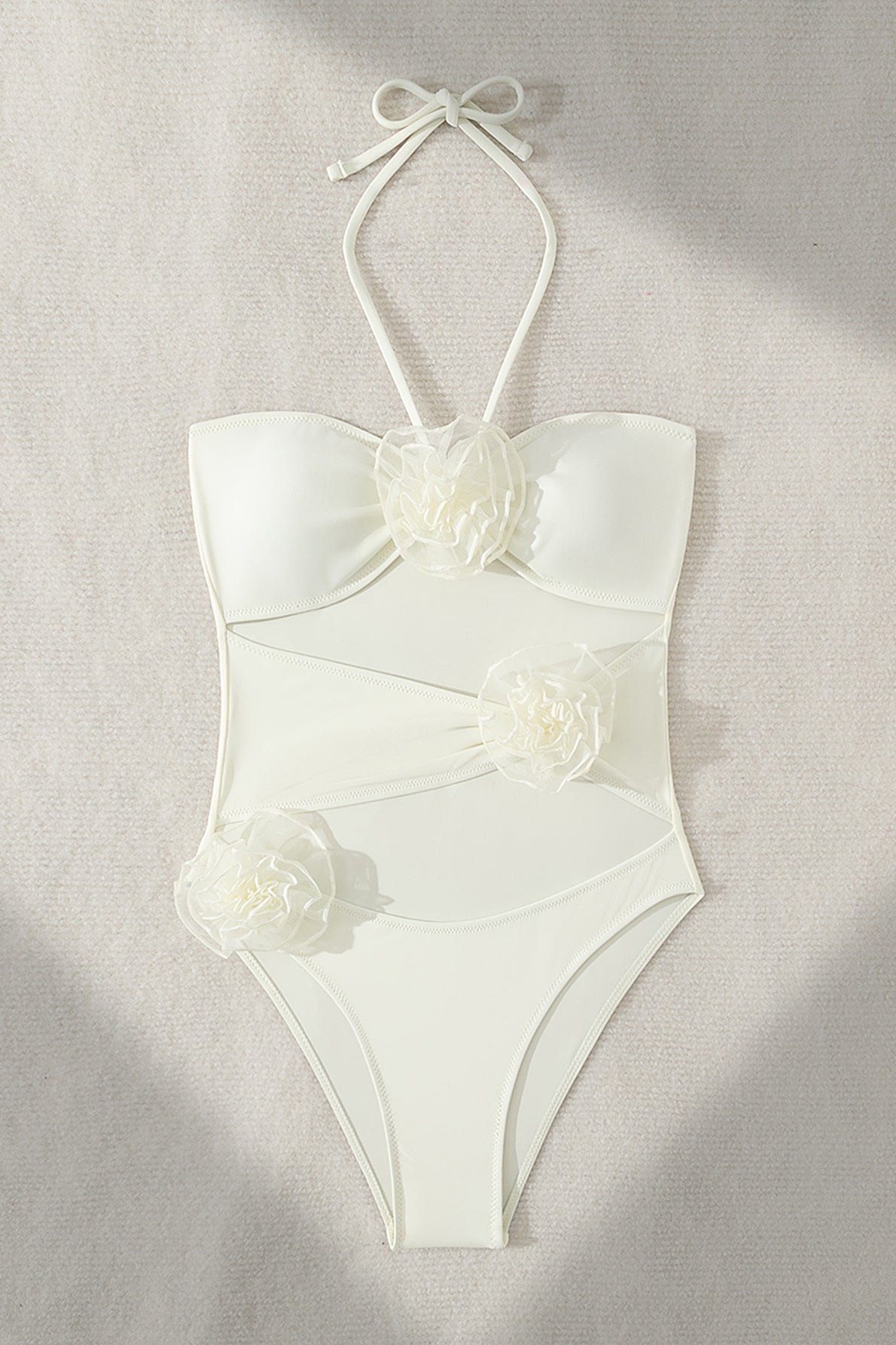 ROSETTE  RUCHED CUTOUT  SWIMSUIT