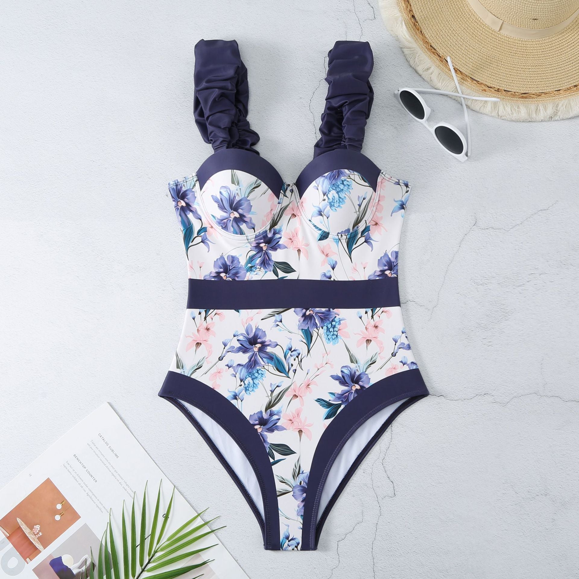 FLORAL PRINT ONE-PIECE SWIMSUIT