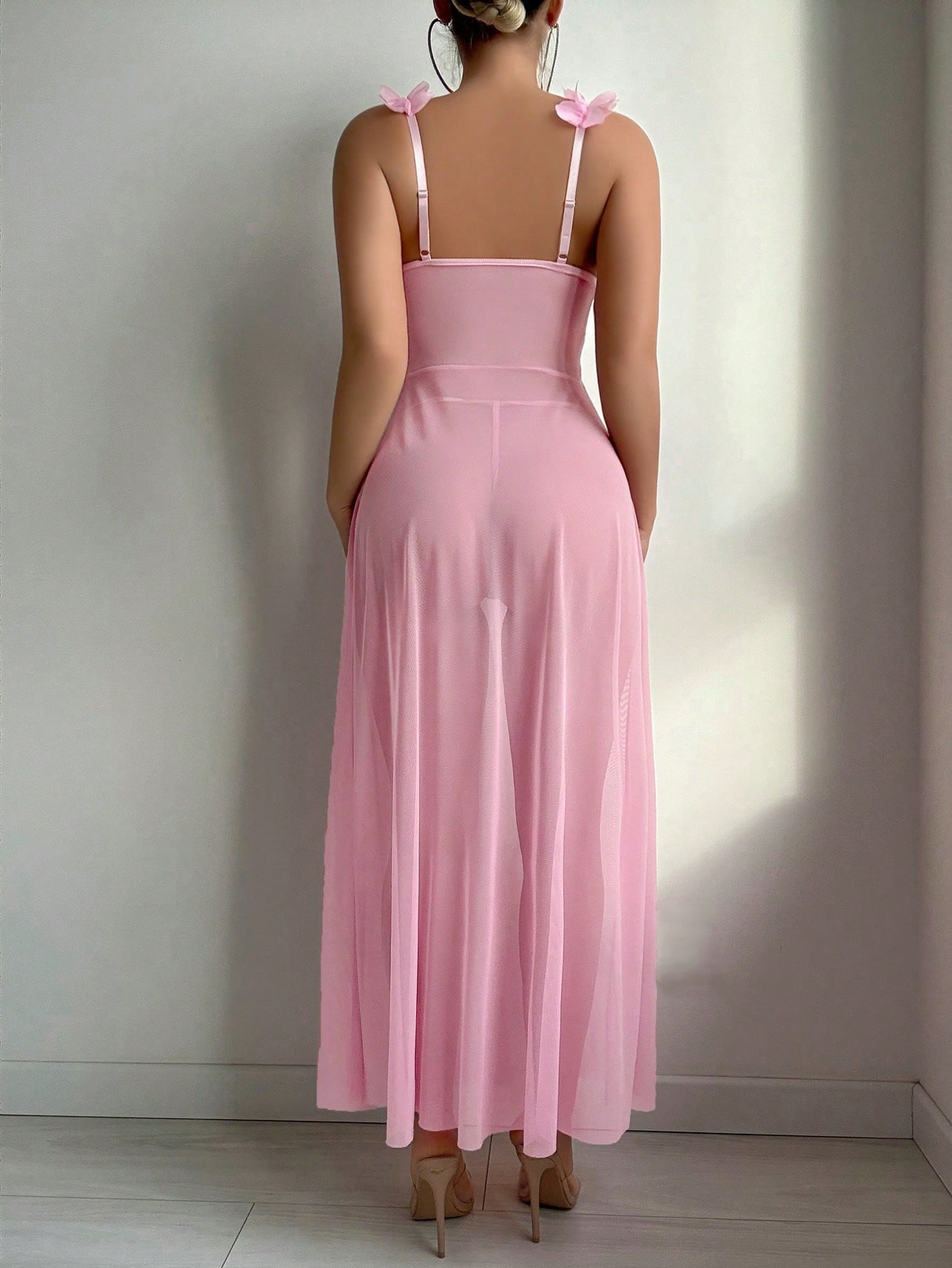Slit See-through Suspender Skirt Thong Two Piece Set