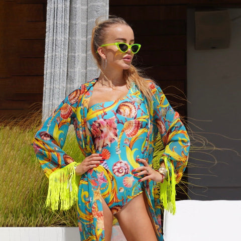 CONJUNTO PLAYA: ONE PIECE + KIMONO