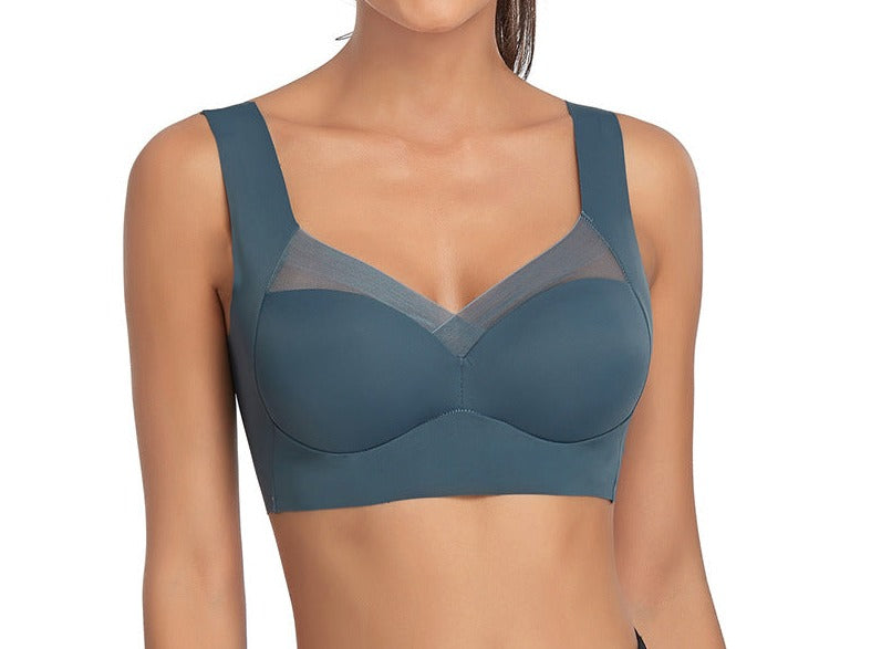 Women's Mesh Seamless Smooth Comfort Wire Free Bra Navy