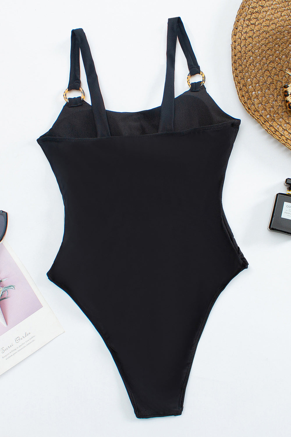 Ring Cutout One-Piece Swimsuit  - Black