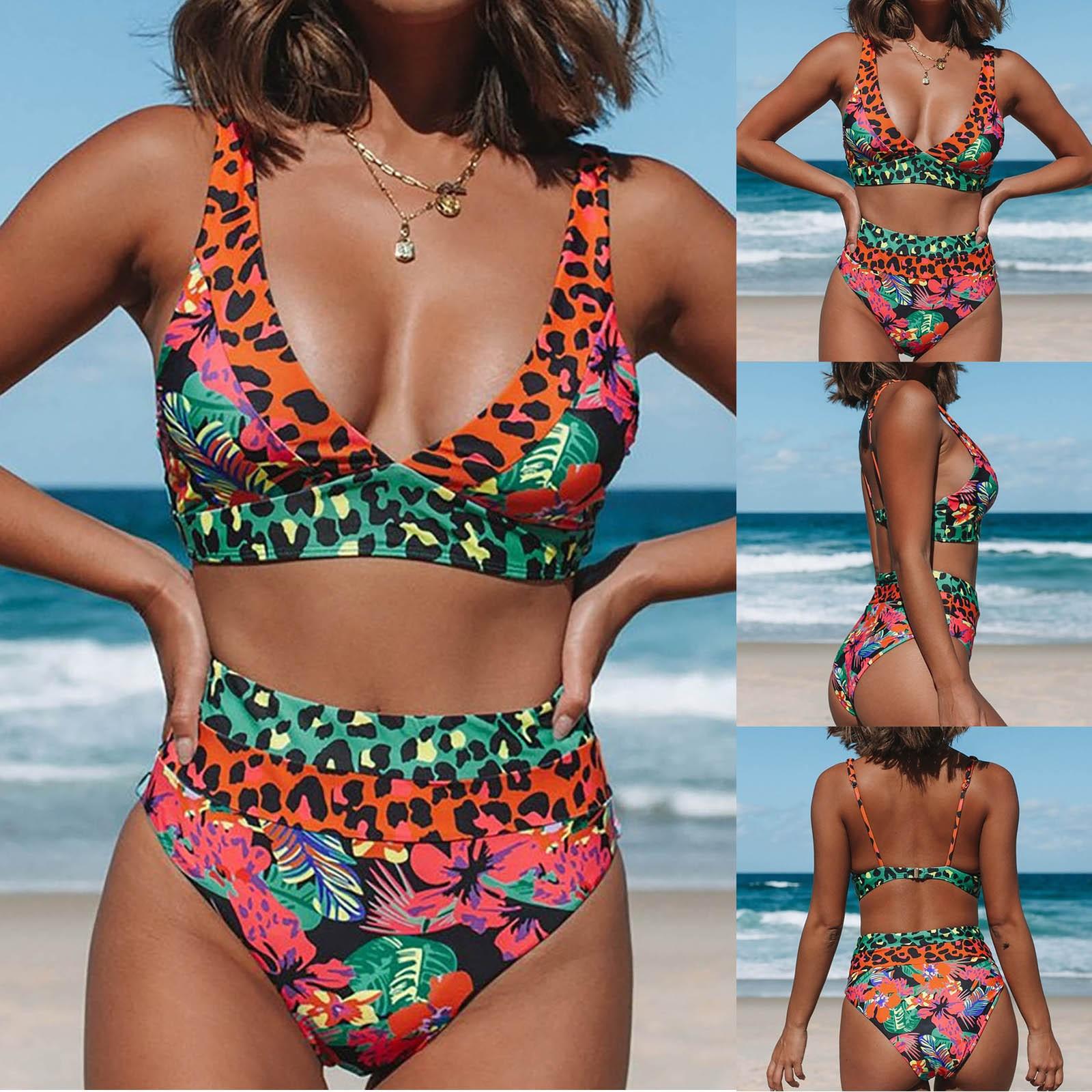 Two-Piece Floral Print High Waist Tank Top Bikini