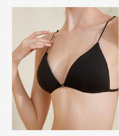 Wireless Set Front Buckle Triangular Cup Bra