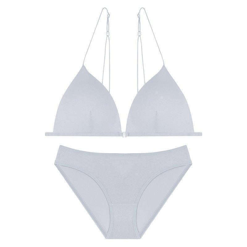 Wireless Set Front Buckle Triangular Cup Bra