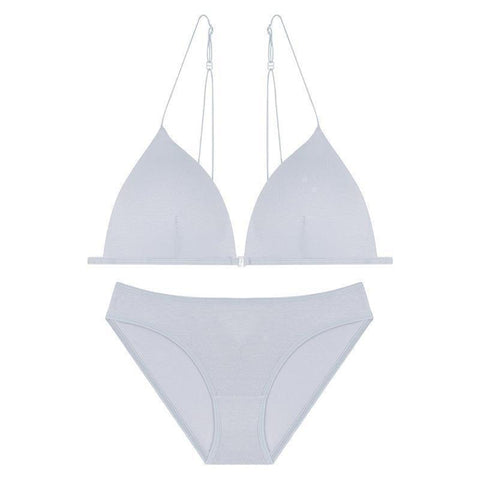 Wireless Set Front Buckle Triangular Cup Bra