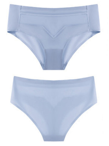 Sexy Naked Breathable Invisible Mesh Panties Lightblue