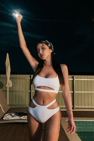 White Halter Swimwear