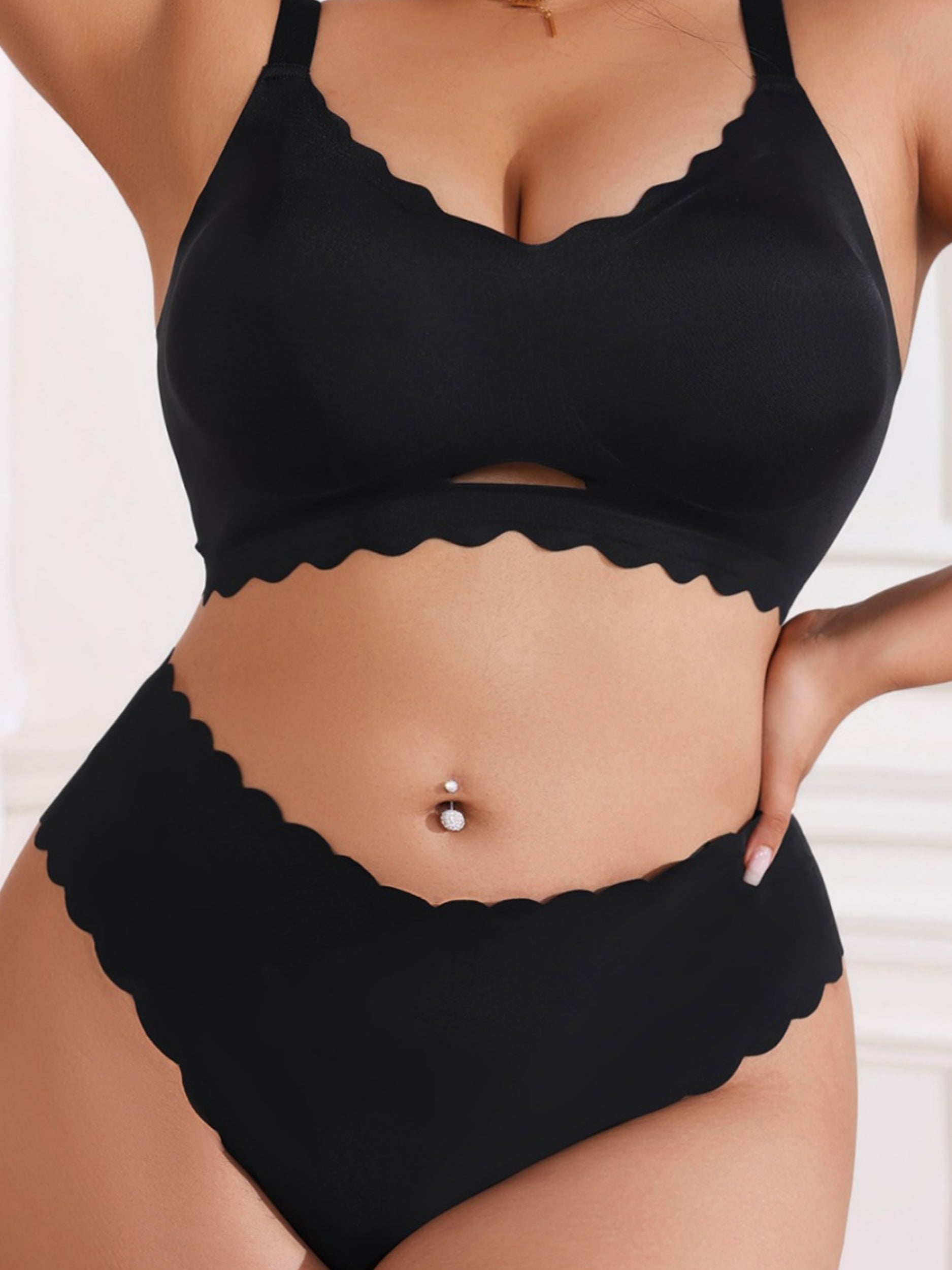 Conjunto de sujetador push-up transpirable sin costuras de seda de hielo, talla grande