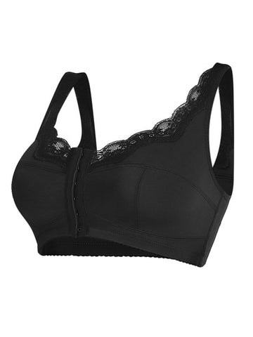 Lace Vest-style Push Up Wireless Bra Plus Size