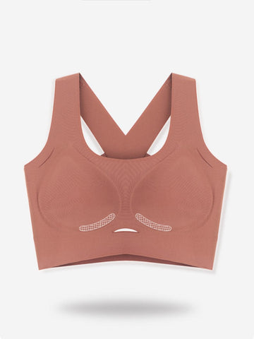 Vest-style Seamless Back Hollow Wireless Sports Bra