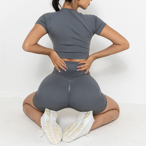 Conjunto de dos piezas de pantalones cortos de yoga