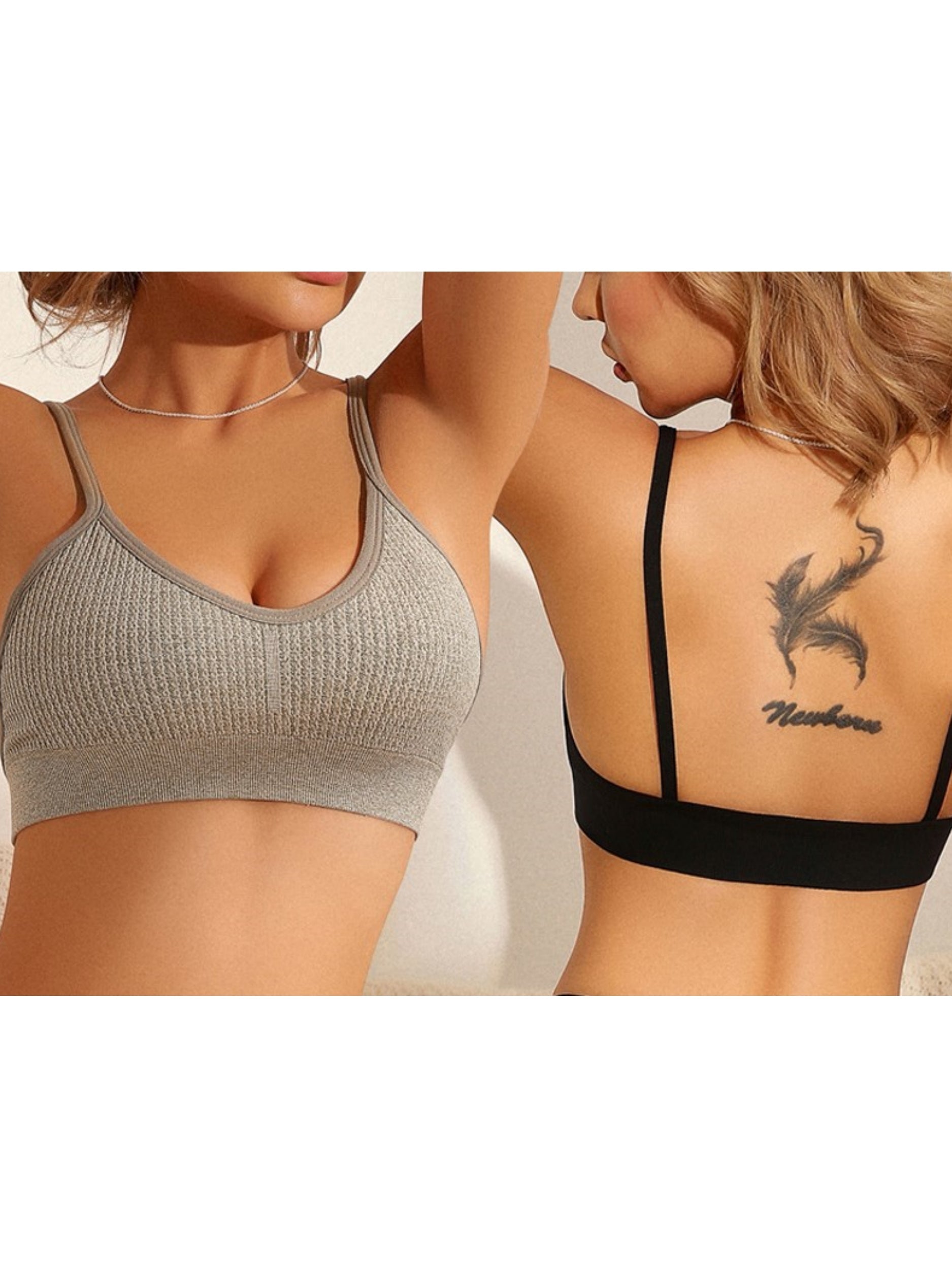 Simple Solid Wireless Bra, Comfy & Breathable Intimates Bra Gray