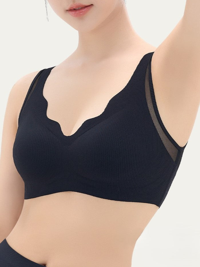 French Romantic Vest Mesh Splicing All-match Breathable Seamless Bra